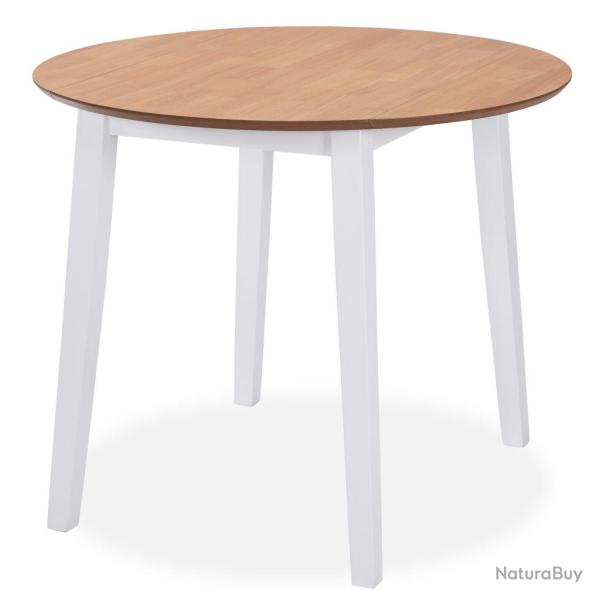 Table de salon salle � manger d�ner design ronde � abattant mdf blanche 0902237