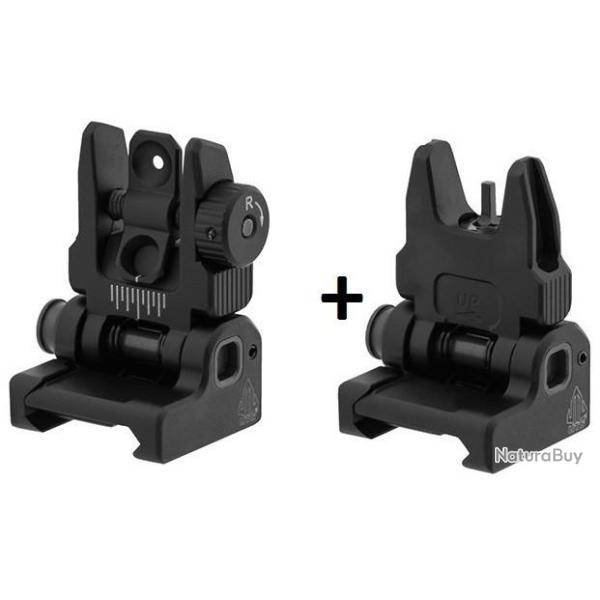 GUIDON ET CRAN DE MIRE FLIP UP AR15 / AR10 - PICATINNY