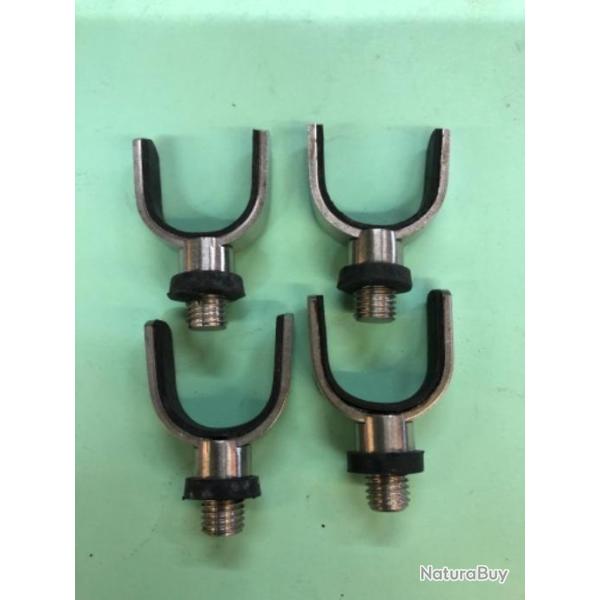 4 support canne arri�re INOX  ,type u  butt grip .diam�tre 22 mm. peche carpe PROMO