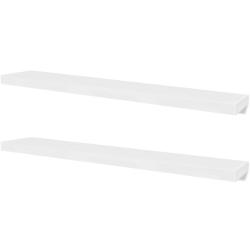 &Eacute;tag&egrave;re meuble design 2 murales en mdf blanc pour dvd/livres 2702112/2