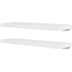 &Eacute;tag&egrave;re design x2 murales en MDF blanc pour dvd/livres 2702110/2