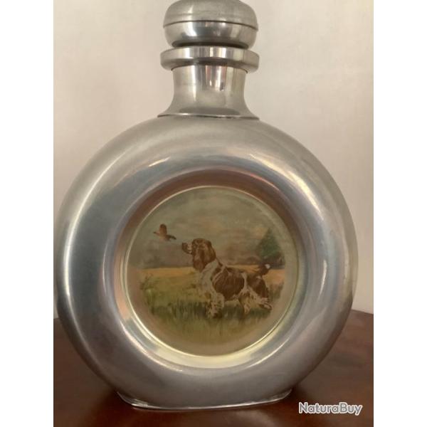 Flasque  alcool ronde en tain de Sheffield Vintage Neuve.