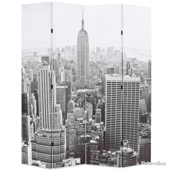Paravent s�parateur de pi�ce cloison de s�paration d�coration meuble pliable 160 cm new york noir e
