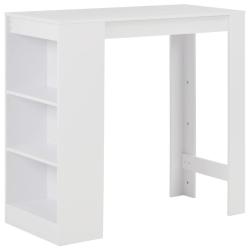 Table haute mange debout bar bistrot avec &eacute;tag&egrave;re blanc 110 cm 0902050