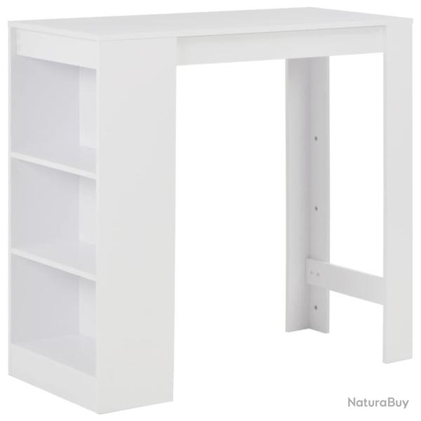 Table haute mange debout bar bistrot avec tagre blanc 110 cm 0902050