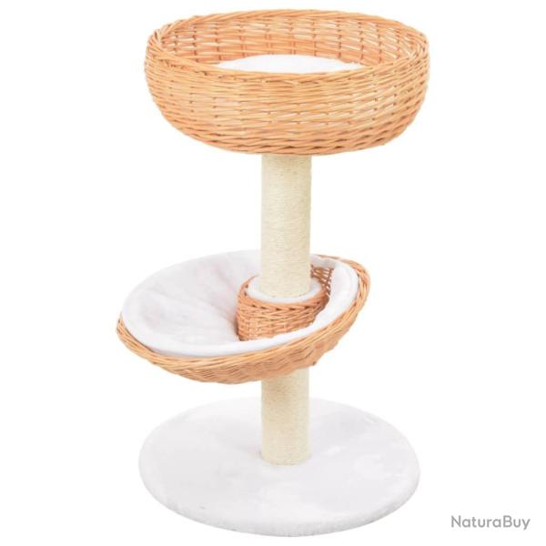 Arbre � chat griffoir grattoir niche jouet animaux peluch� en sisal naturel bois de saule 3702280