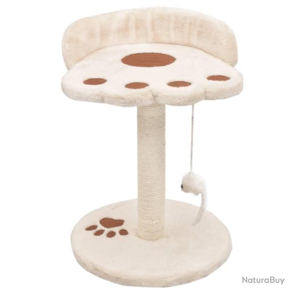Arbre � chat griffoir grattoir niche jouet animaux peluch� en sisal 40 cm beige et marron 3702275