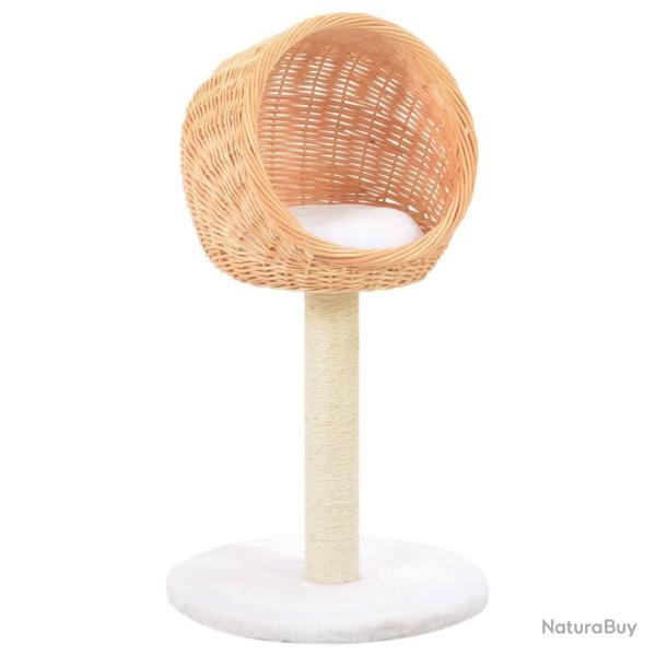 Arbre � chat griffoir grattoir niche jouet animaux peluch� en sisal naturel bois de saule 3702281