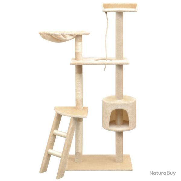 Arbre � chat griffoir grattoir niche jouet animaux peluch� en sisal 150 cm beige 3702073
