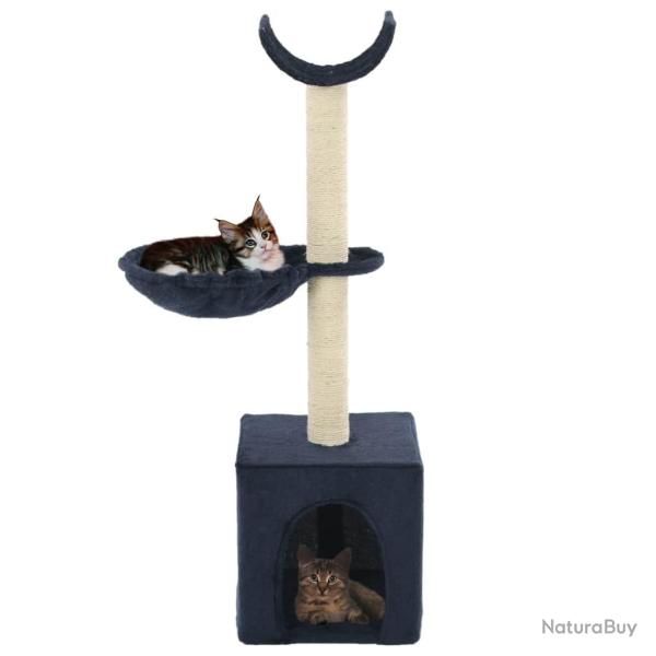 Arbre � chat griffoir grattoir niche jouet animaux peluch� en sisal 105 cm bleu 3702099