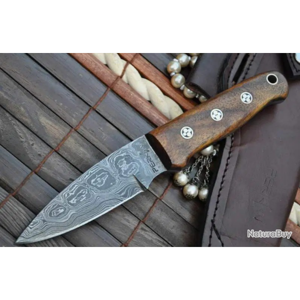 Couteau de Chasse Damas avec Aff�teur et Gaine (2)