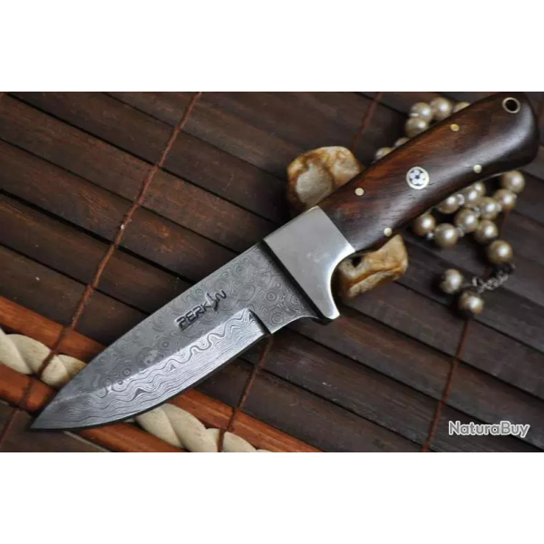 Couteau Anglais Chasse Damas Avec Manche En Noyer