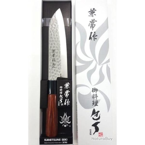 Couteau de Cuisine Kanetsune Santoku Lame Acier DSR-1K6 Manche Bois Made In Japan KC952