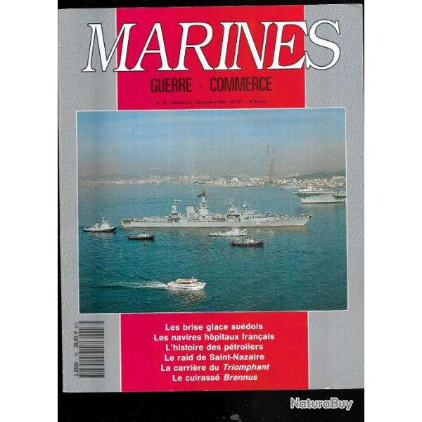marines guerre et commerce n 16 , les navires hopitaux fran�ais , cuirass� brennus, le triomphant
