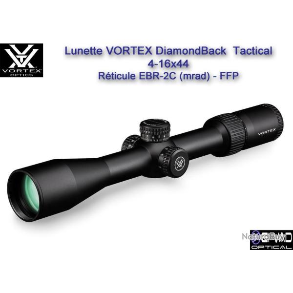Lunette VORTEX DiamondBack Tactical 4-16x44  FFP - R�ticule EBR-2C (mrad)
