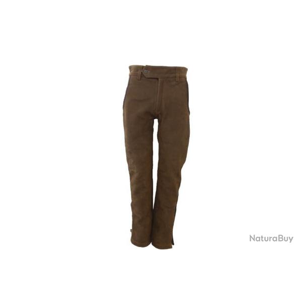 Pantalon en cuir Chasse El�gance avec lacet dos et coutures oranges CE692