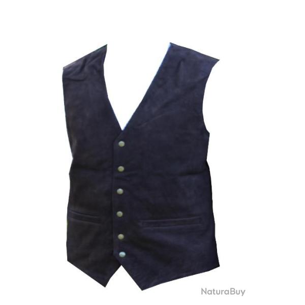 Gilet d'apr�s-chasse Chasse El�gance en cuir Eb�ne CE501