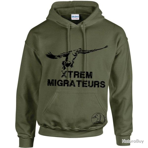 Sweat kaki oie � la pose XTREM MIGRATEURS