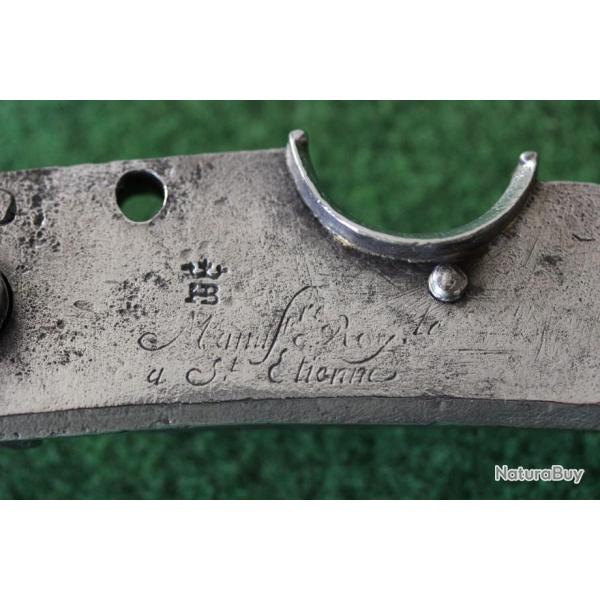 PLATINE  REGLEMENTAIRE  DE  MOUSQUETON  MILITAIRE   A  PERCUSSION  ST  ETIENNE  19 EME