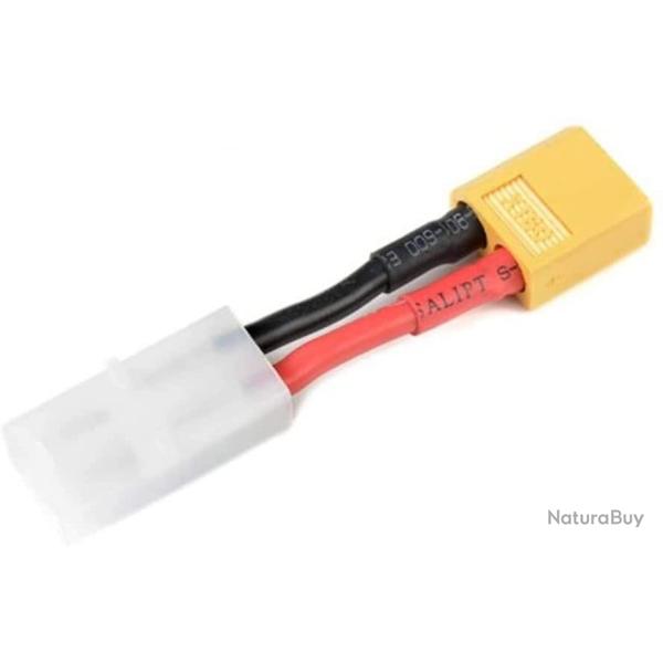 Cordon adaptateur mod�lisme XT60 Femelle vers cosse Tamiya Male