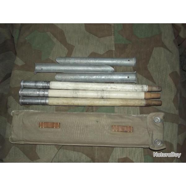 Zeltbahn Tente Set Suisse. 3 Piquets 3 Sardines Housse grise 1940-44.