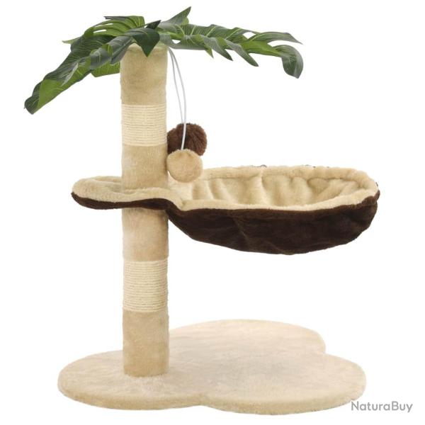 Arbre � chat griffoir grattoir niche jouet animaux peluch� en sisal 50 cm beige et marron 3702040