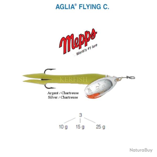 AGLIA� FLYING C. MEPPS 15 g Chartreuse Argent