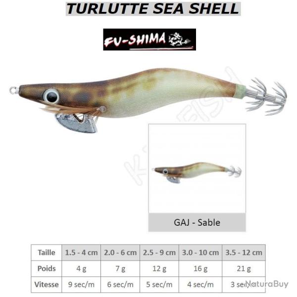 TURLUTTE SEA SHELL FU-SHIMA Sable 2.0 - 6 cm