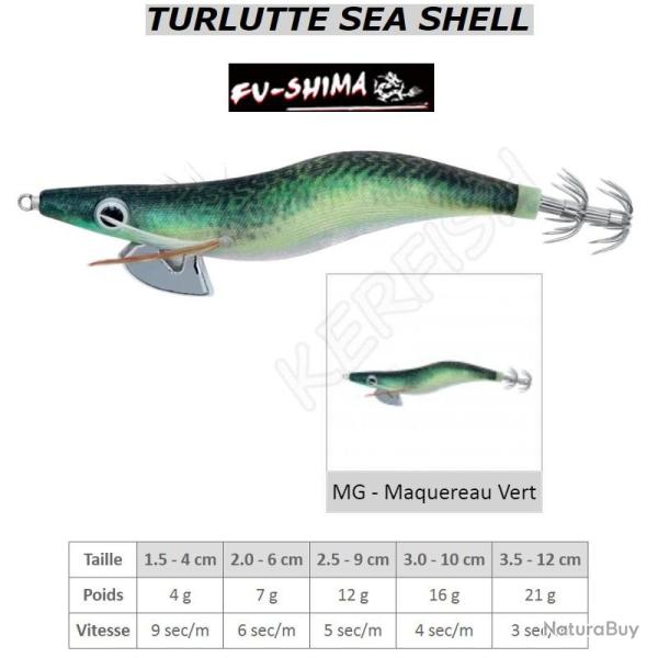 TURLUTTE SEA SHELL FU-SHIMA Maquereau Vert 2.0 - 6 cm