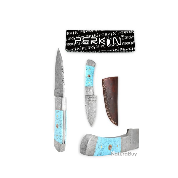 LAME DAMAS RASOIR - MANCHE PIERRE DE TURQUOISE - BELLE VALEUR