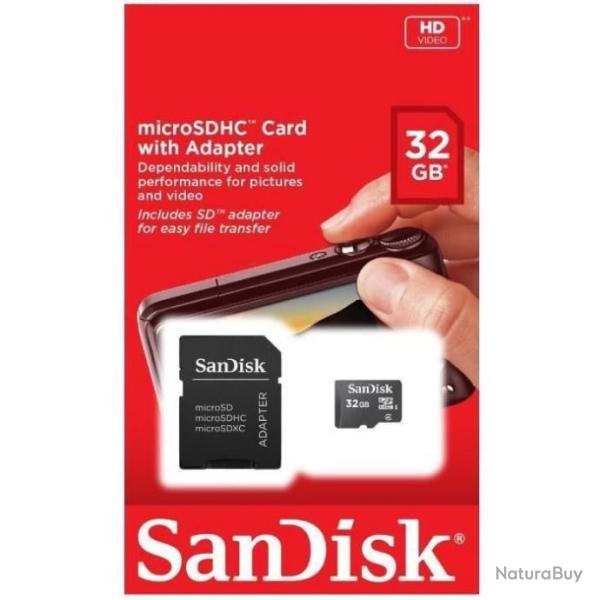 SANDISK 108097 Carte m�moire M.SDHC "Standard"- Imaging- 32GB + adapt SD- Cl.4