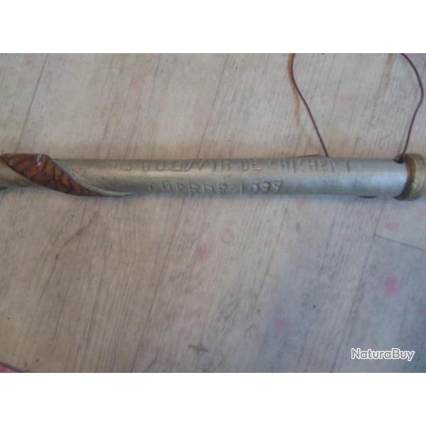 Canne souvenir poilu dr�le de guerre Chichery Yonne dpt 89 combat mai juin 40 ww2 baton