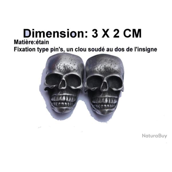 Lot de deux t�tes de mort (100% �tain)