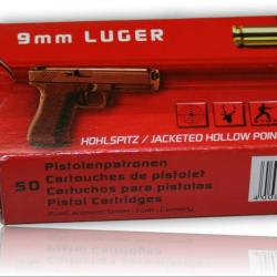 CARTOUCHE CAL. 9X19 GECO 115GR JHP X50