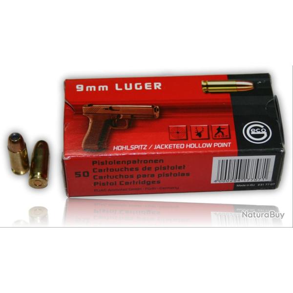 CARTOUCHE CAL. 9X19 GECO 115GR JHP X50