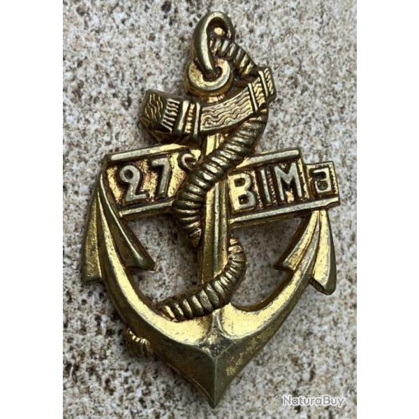 27� Bataillon d?Infanterie de Marine, m�tal dor� embouti