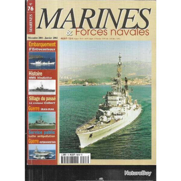 marines et forces navales n 76, croiseur colbert, hms vindictive , l'alcyon , marines �ditions.