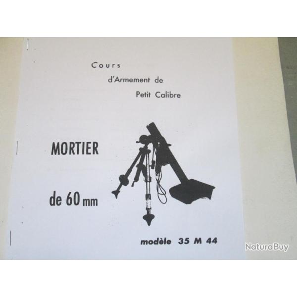MANUEL SUR MORTIER  60   MM  35M44 - NOTICE PDF