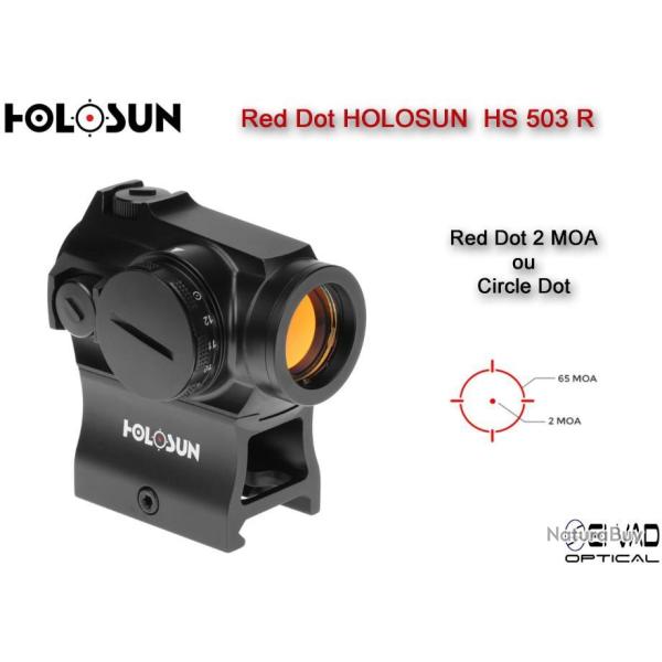Point Rouge HOLOSUN HS503R - Point 2 MOA ou Cercle 65 MOA