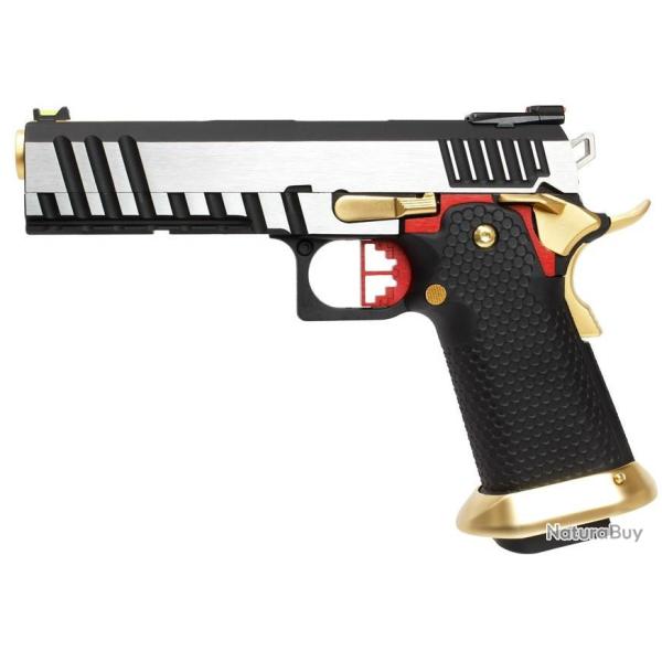 Rplique GBB HX2031 SEMI / FULL AUTO Noir & Chrome gaz 1.0J - AW Custom