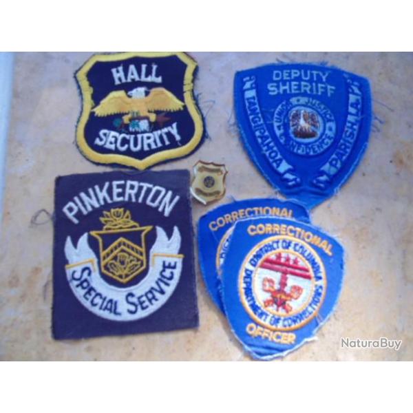 5 patch am�ricain police US USA prison s�curit� deputy sheriff Pinkerton officer jail