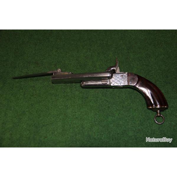 PISTOLET  DE  VENEUR   A  BROCHE  ET  BAIONNETTE  19 EME