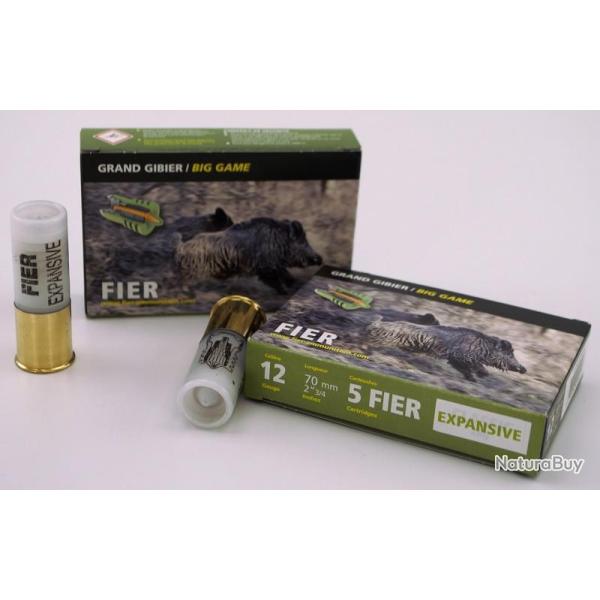 10 X BOITES DE 5 FIER CALIBRE 12/70 EXPANSIVE 27.5g