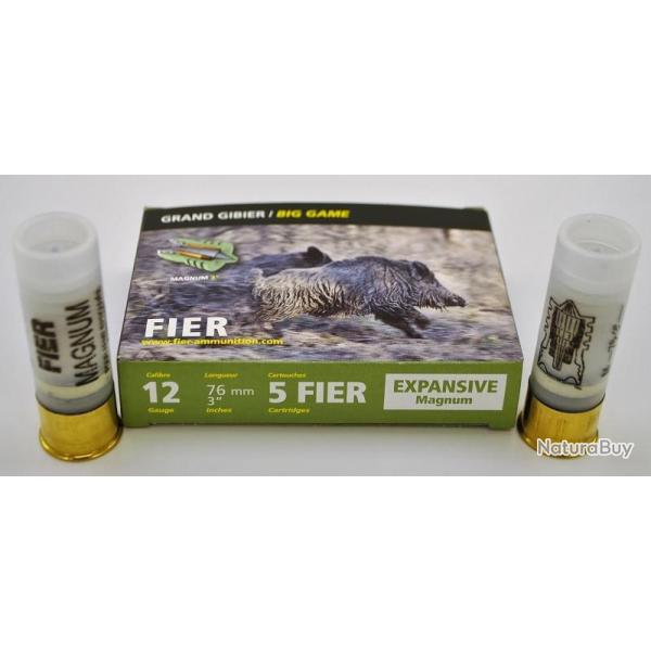 5 X BOITES DE 5 FIER CALIBRE 12/76 EXPANSIVE MAGNUM