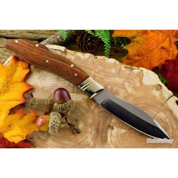 Couteau Grohmann Mini Russell Lockback Lame Acier Carbon Manche Bois de Rose Made In Canada GR340S