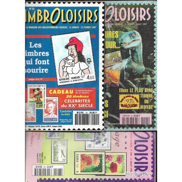 philat�lie , timbroloisirs lot de 11 revues , timbres , oblit�rations , france et monde