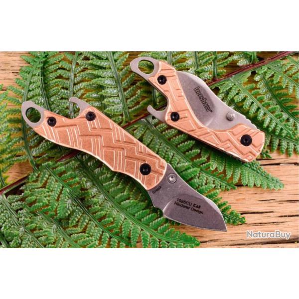 Couteau Kershaw Cinder Copper Acier 3Cr13 Manche Copper Ouvre Bouteilles Linerlock KS1025CUX
