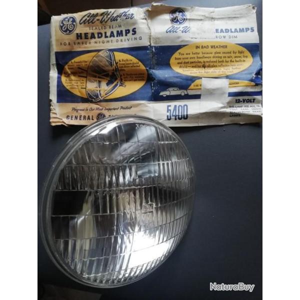 Optique de phare GENERAL ELECTRIC 5400 12v HEADLIGHT FORD MUSTANG HARLEY 180mn