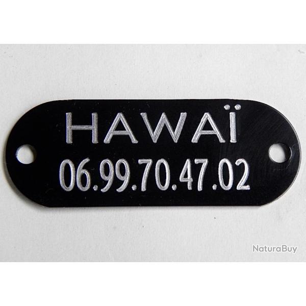 PLAQUE M�daille noire � riveter collier Chien harnais gravure offerte