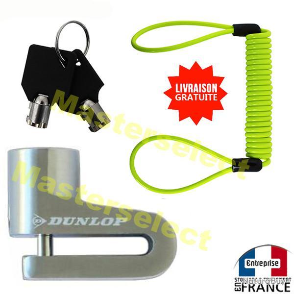 Bloque pince disque pour moto vlo avec cble de rappel poigne mini antivol gris